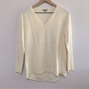 T by Talbots Cream Oversized V-Neck Sweater Size Small
